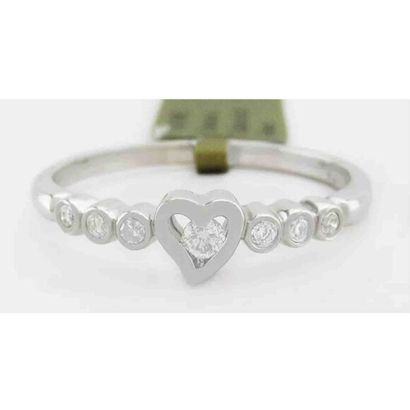 Genuine 0.12 Cts Diamond Solitaire Ring 10k White Gold